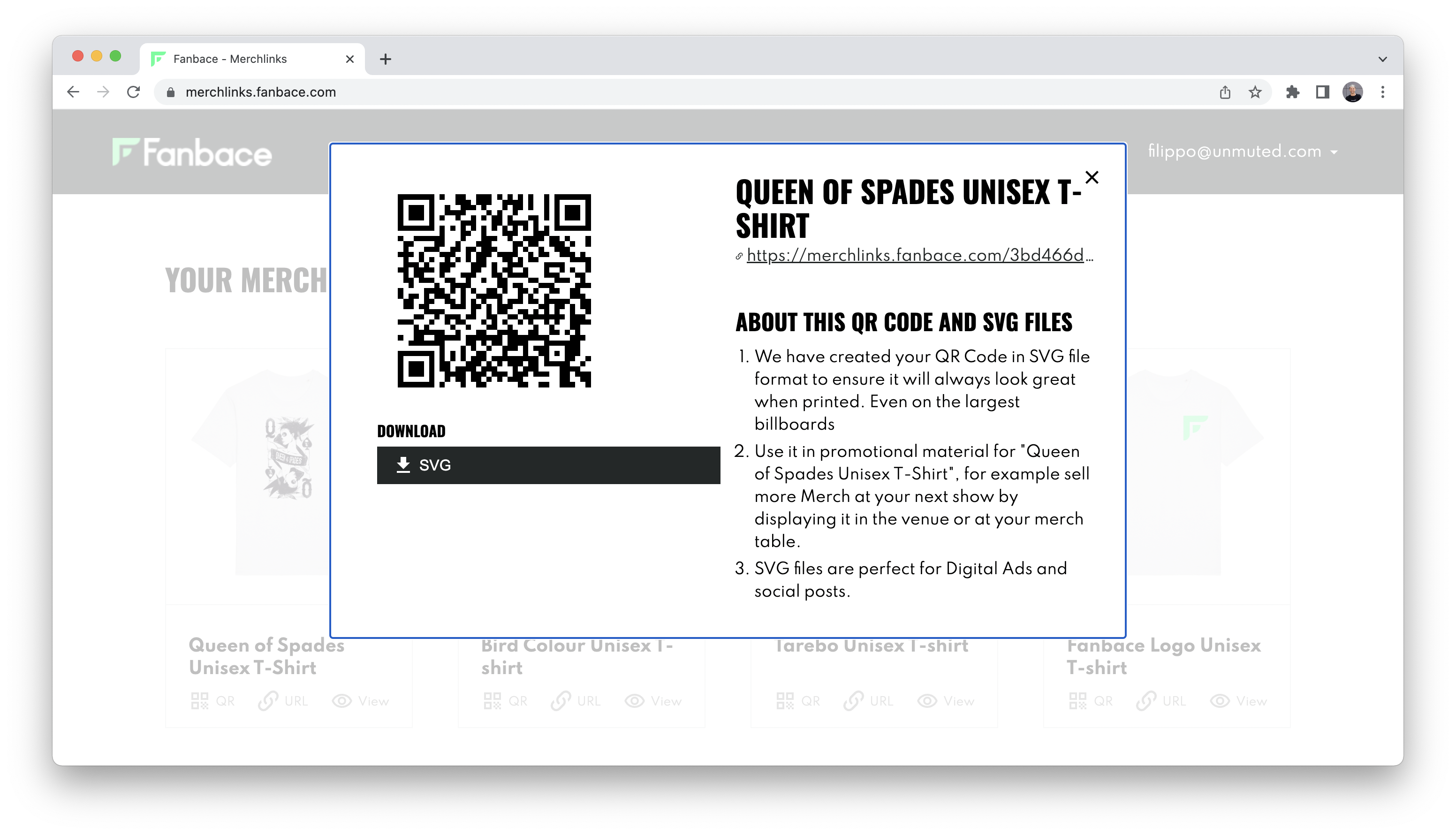 Fanbace-Merchlinks-generated-QR-code